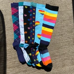 New/ never worn! Colorful compression socks!